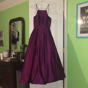 Magenta Betsy & Adam Satin Gown